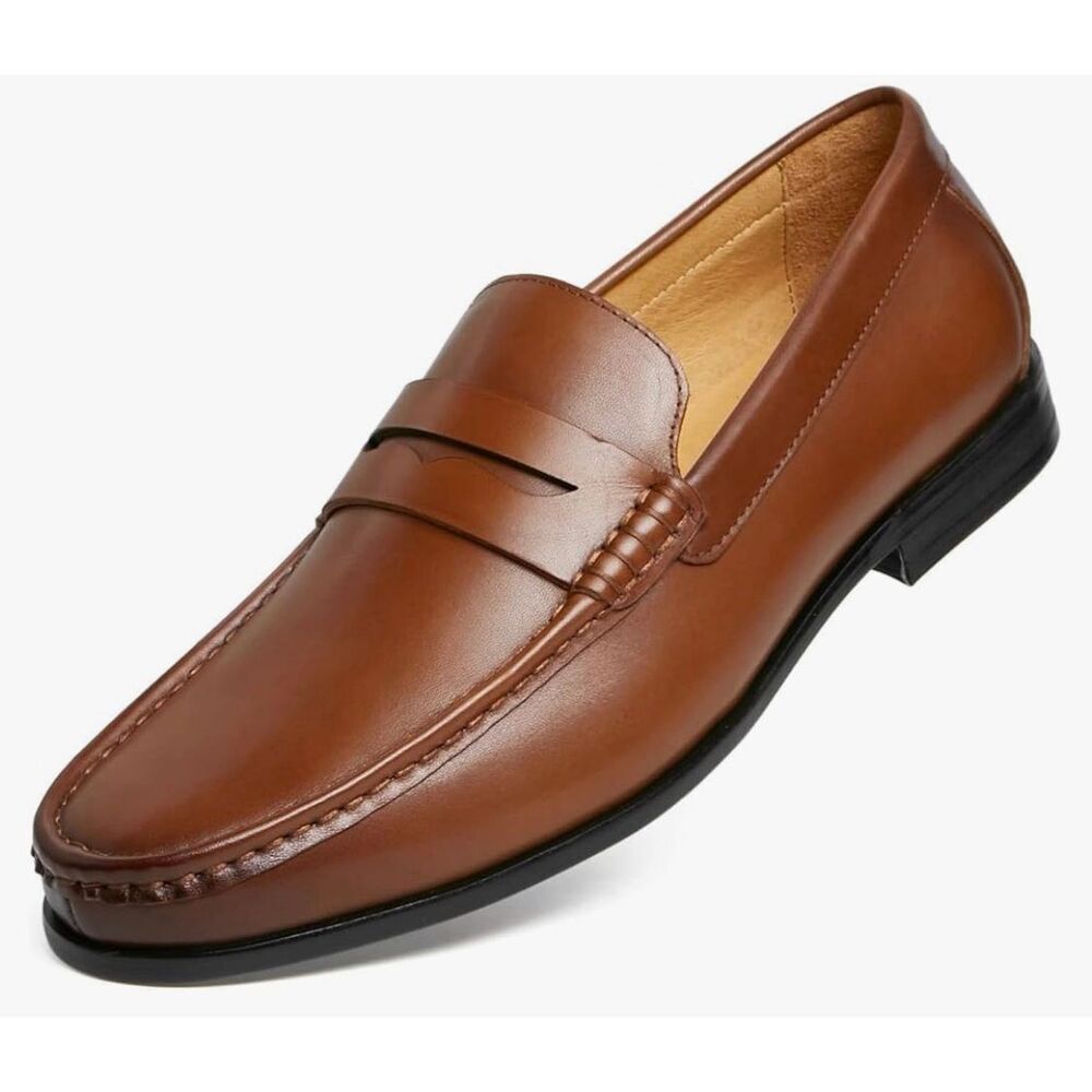 Journey West Mens Genuine Leather Dress Shoes Slip on Penny Loafers for Men 7.5